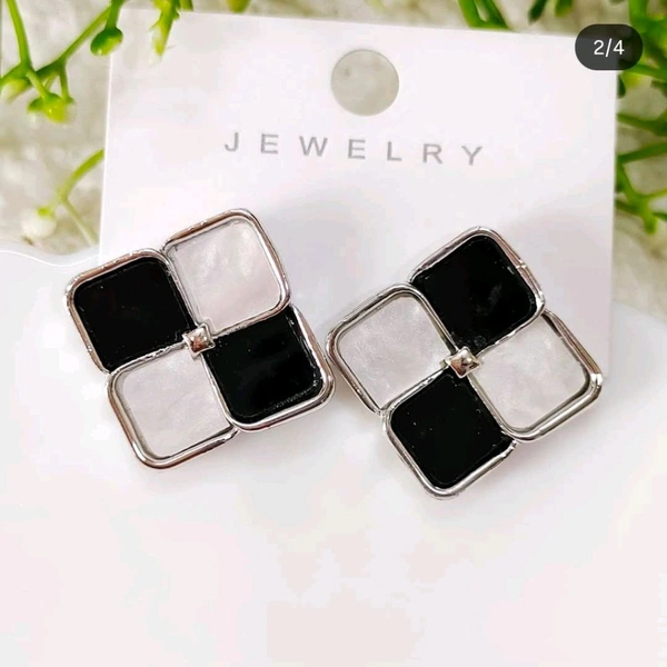 Quirky Chess Fancy Studs - Silver