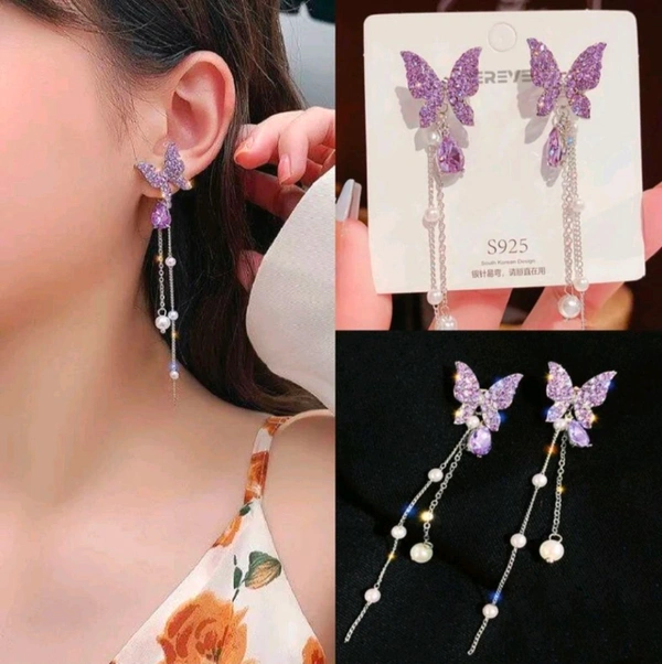 Stylish Stone Butterfly Korean Earrings