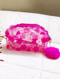 Pretty Floral Vanity Pouches  - Pink