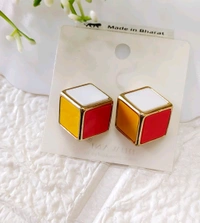 Unique Box Studs - Pink