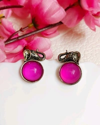 Oxidised Elephant Studs  - Red