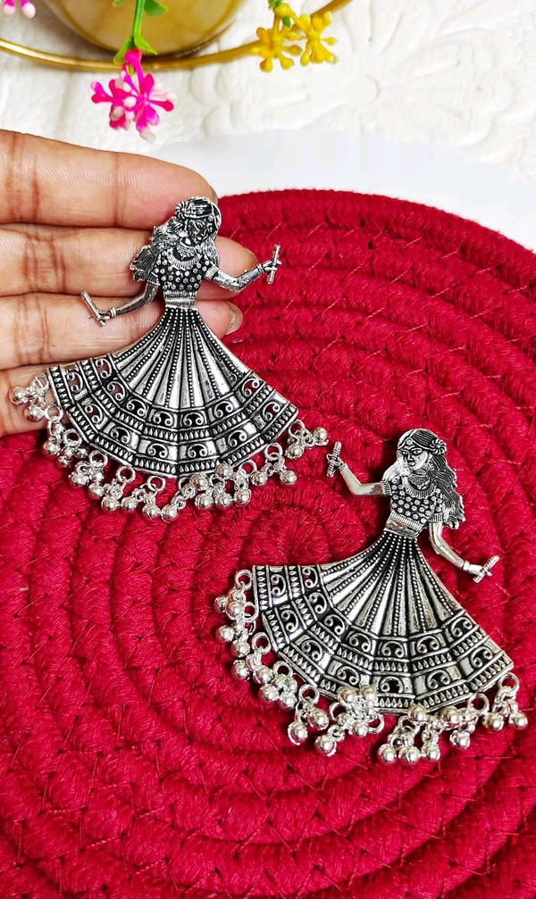 Navratri Editions Oxidised Garba Earrings 