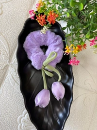 Korean imported Soft Fur Tulip scrunchies 🌷🌷🌷🌷 - Lavender