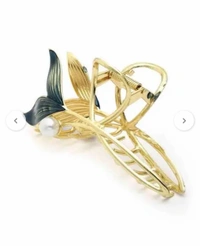 Stylish Mermaid Pearl Golden Metal Hair Claws 👌🏻