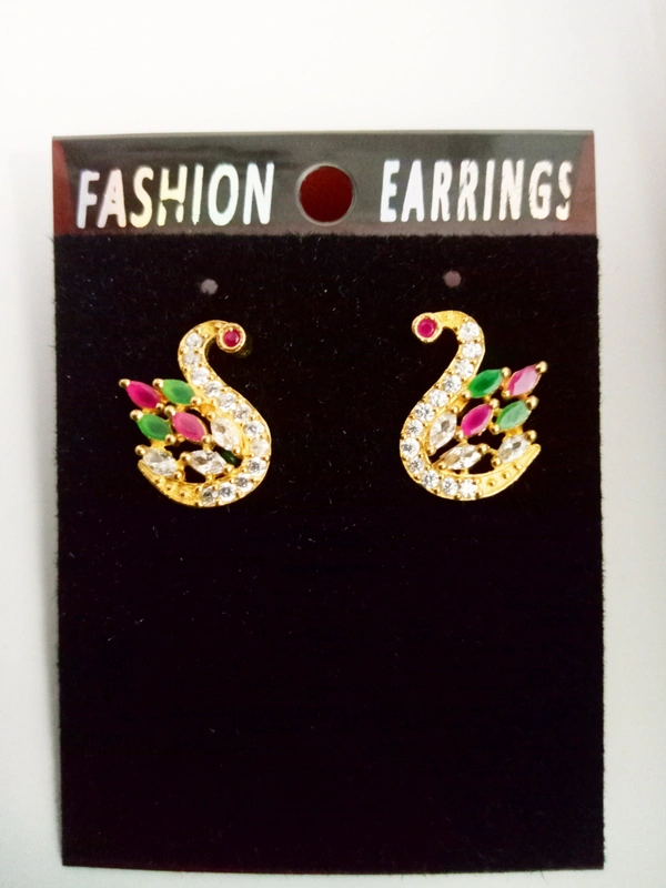 Shiny Gold  Peacock Design Earring  - Free
