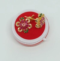 Shiny Gold  Flower Design Earring  - Free