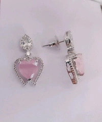Shiny Gold Pink American Dimond Earring  - Pink, Free, American Dimond