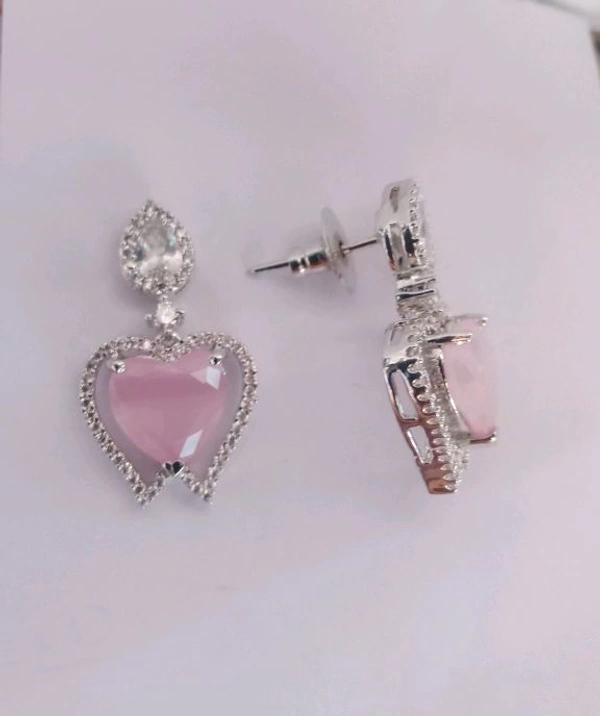 Shiny Gold Pink American Dimond Earring  - Pink, Free, American Dimond
