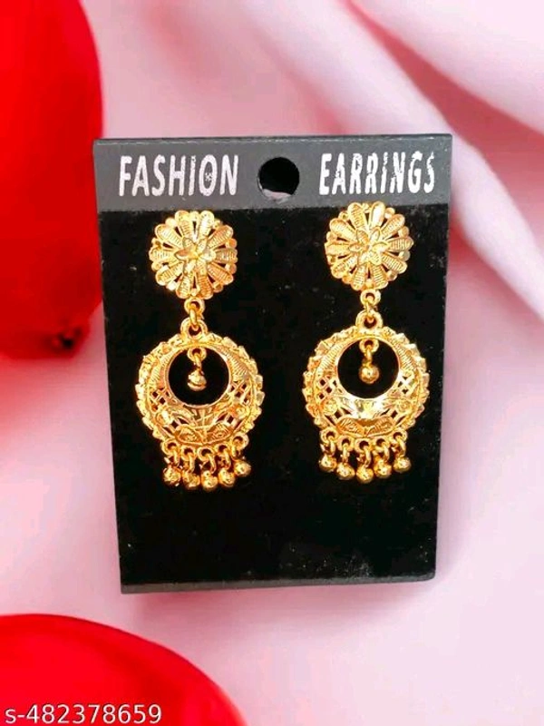 Shiny Gold  Chand Bali fashion earring - Gold, Gold Plated, Free