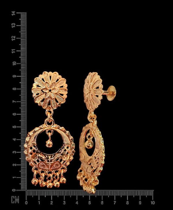 Shiny Gold  Chand Bali fashion earring - Gold, Gold Plated, Free