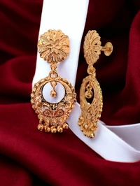 Shiny Gold  Chand Bali fashion earring - Gold, Gold Plated, Free