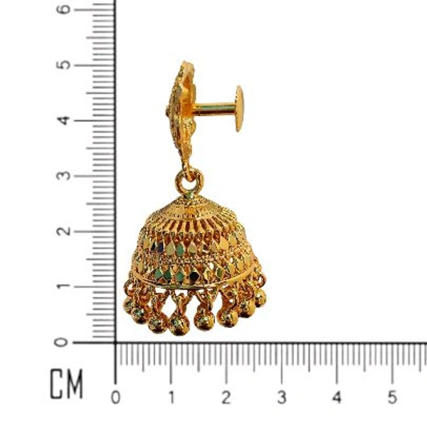 shiny gold  Antique Gold Finish Jhumka Earrings for Women (Both images, if applicable) - Gold, free