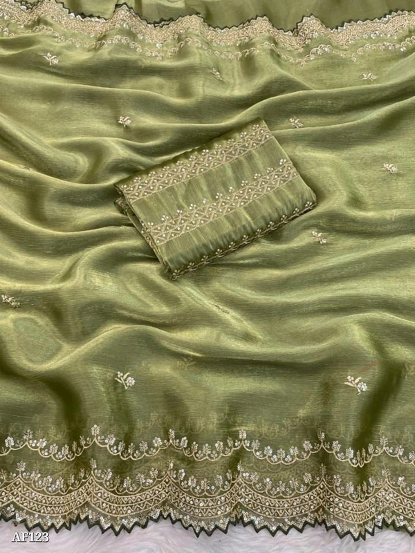 Catalog Name: *Fancy Saree*

M B C PRESENTS

Beautiful Collection With Amazing Colours

L F - 768

Col - 3

Saree :- Pure soft zimmy choo Chiffon silk sarees with amazing 3MM sequence work

Blouse:- Paired WITH ZIMMI CHOO CHIFFON SILK ALL OVER WORK 

Saree cut - 5.50
Blouse - .90 cmts

Brand Name: *Angel fashion *

_*Free Shipping! COD Available!  - Free