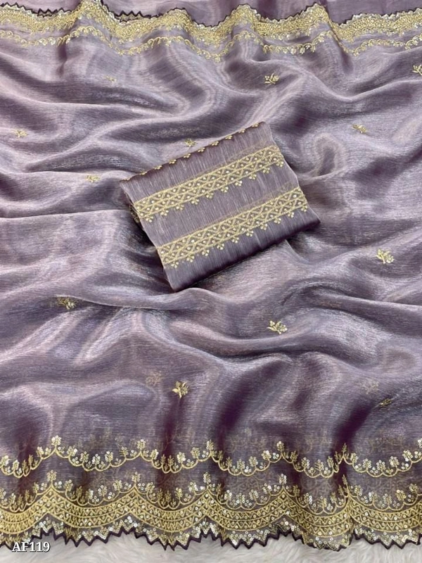 Catalog Name: *Fancy Saree*

M B C PRESENTS

Beautiful Collection With Amazing Colours

L F - 768

Col - 3

Saree :- Pure soft zimmy choo Chiffon silk sarees with amazing 3MM sequence work

Blouse:- Paired WITH ZIMMI CHOO CHIFFON SILK ALL OVER WORK 

Saree cut - 5.50
Blouse - .90 cmts

Brand Name: *Angel fashion *

_*Free Shipping! COD Available!  - Free