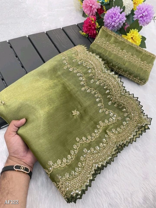 Catalog Name: *Fancy Saree*

M B C PRESENTS

Beautiful Collection With Amazing Colours

L F - 768

Col - 3

Saree :- Pure soft zimmy choo Chiffon silk sarees with amazing 3MM sequence work

Blouse:- Paired WITH ZIMMI CHOO CHIFFON SILK ALL OVER WORK 

Saree cut - 5.50
Blouse - .90 cmts

Brand Name: *Angel fashion *

_*Free Shipping! COD Available!  - Free