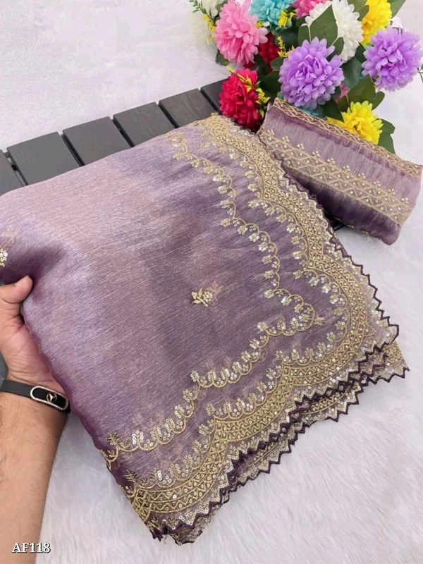 Catalog Name: *Fancy Saree*

M B C PRESENTS

Beautiful Collection With Amazing Colours

L F - 768

Col - 3

Saree :- Pure soft zimmy choo Chiffon silk sarees with amazing 3MM sequence work

Blouse:- Paired WITH ZIMMI CHOO CHIFFON SILK ALL OVER WORK 

Saree cut - 5.50
Blouse - .90 cmts

Brand Name: *Angel fashion *

_*Free Shipping! COD Available!  - Free