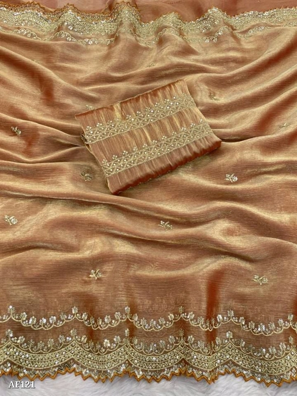 Catalog Name: *Fancy Saree*

M B C PRESENTS

Beautiful Collection With Amazing Colours

L F - 768

Col - 3

Saree :- Pure soft zimmy choo Chiffon silk sarees with amazing 3MM sequence work

Blouse:- Paired WITH ZIMMI CHOO CHIFFON SILK ALL OVER WORK 

Saree cut - 5.50
Blouse - .90 cmts

Brand Name: *Angel fashion *

_*Free Shipping! COD Available!  - Free