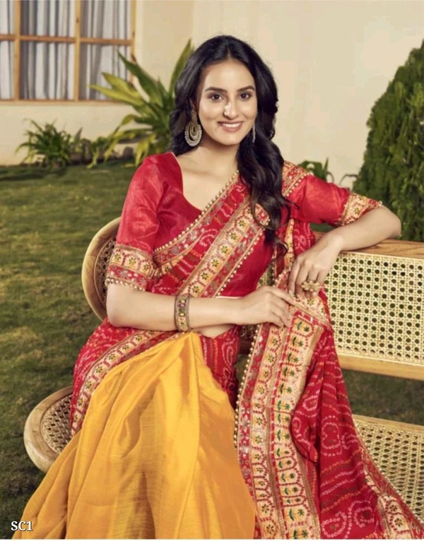 Catalog Name: *Kavya Bandhani Saree*

Moss Chiffon Fabric Bandhani Saree in Two shade saree with Embroidery Work and heavy lace work saree

saree cut 5.50

blouse.80 Bandlori silk with lace 

party wear and Wedding saree 

Brand Name: *Smriti Collection *

_*Free Shipping! COD Available! Returns Available!*_
Extra ₹40charge for cash on delivery (COD) order - Free