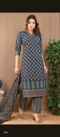Catalog Name: *Pure Cotton 3 Pieces Suit*

Complete 3-Piece Set includes a stylish kurta, matching bottom, and a beautifully coordinated dupatta—perfectly tailored for a graceful ethnic look.
fabric 60*60 pure cotton 
Handblock pritns
duppta size 2.30 meters
size 38-46
wash care normal wash 

Brand Name: *Tales Of Threads*

_*Free Shipping! COD Available! Returns  - M