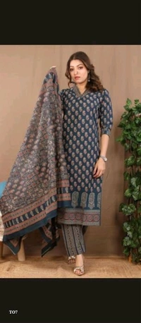 Catalog Name: *Pure Cotton 3 Pieces Suit*

Complete 3-Piece Set includes a stylish kurta, matching bottom, and a beautifully coordinated dupatta—perfectly tailored for a graceful ethnic look.
fabric 60*60 pure cotton 
Handblock pritns
duppta size 2.30 meters
size 38-46
wash care normal wash 

Brand Name: *Tales Of Threads*

_*Free Shipping! COD Available! Returns  - M