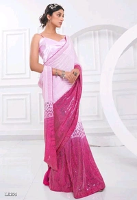 Catalog Name: *Bollywood Style Heavy Sequence Work Saree*

SAREES FABRIC.:-
Georgette with dual shade peding

*Blouse :- satin silk

Work:-5 Mm 3 Mm dual Seqwance work with  support Lace border with piping

Length5.50 MTR sarees and 0.80 MTR blouse

*Design your Desire*

Brand Name: *Lilu Ethnics*

_*Free Shipping! COD Available! Returns Available!*_
 - Free