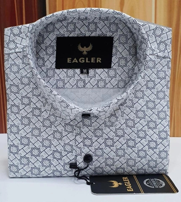 Premium Printed Shirt  - M, White