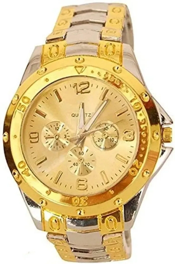 New latest Design Watches for Mens Strong Personality Look - Gold, Free Size