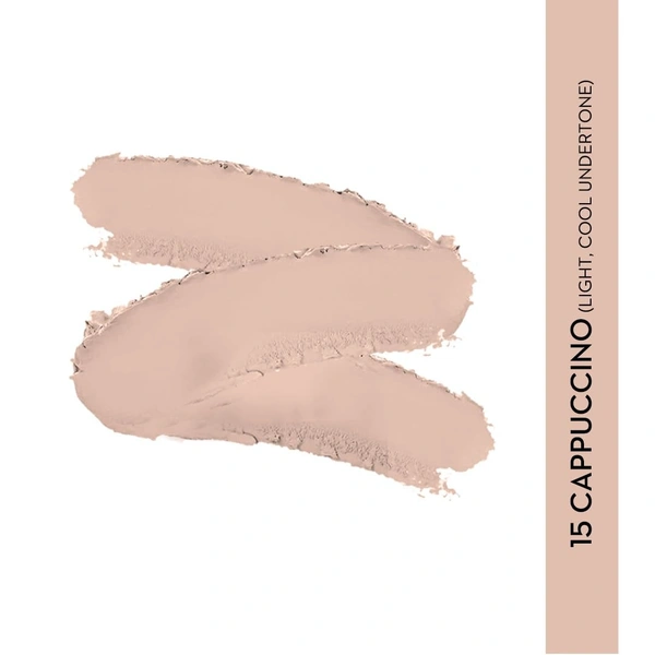 SUGAR Cosmetics Ace Of Face Foundation Stick  - Waterproof, Full Coverage Foundation for Women with Inbuilt Brush | Mini - 7 g - 15 Cappuccino (Light Cool Undertone)