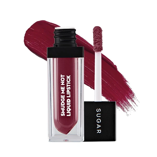 SUGAR Cosmetics - Smudge Me Not - Liquid Lipstick ,Ultra Matte, Transferproof and Waterproof, Lasts Up to 12 hours ,4.5ml - 17 Fiery Berry (Marsala)