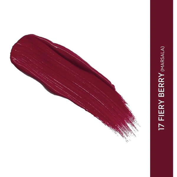 SUGAR Cosmetics - Smudge Me Not - Liquid Lipstick ,Ultra Matte, Transferproof and Waterproof, Lasts Up to 12 hours ,4.5ml - 17 Fiery Berry (Marsala)