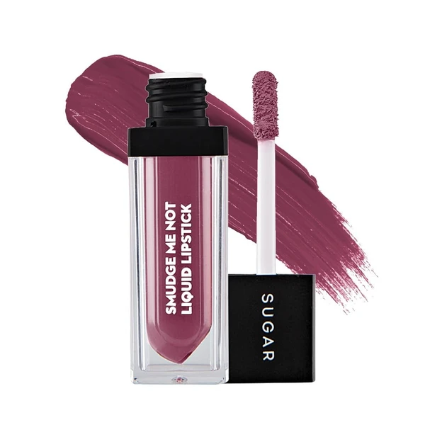 SUGAR Cosmetics - Smudge Me Not - Liquid Lipstick ,Ultra Matte, Transferproof and Waterproof, Lasts Up to 12 hours ,4.5ml - 18 Divine Praline (Dusty Burgundy)