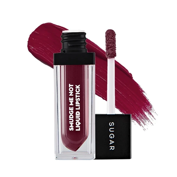SUGAR Cosmetics - Smudge Me Not - Liquid Lipstick ,Ultra Matte, Transferproof and Waterproof, Lasts Up to 12 hours ,4.5ml - 25 Very Mulberry (Deep Berry)
