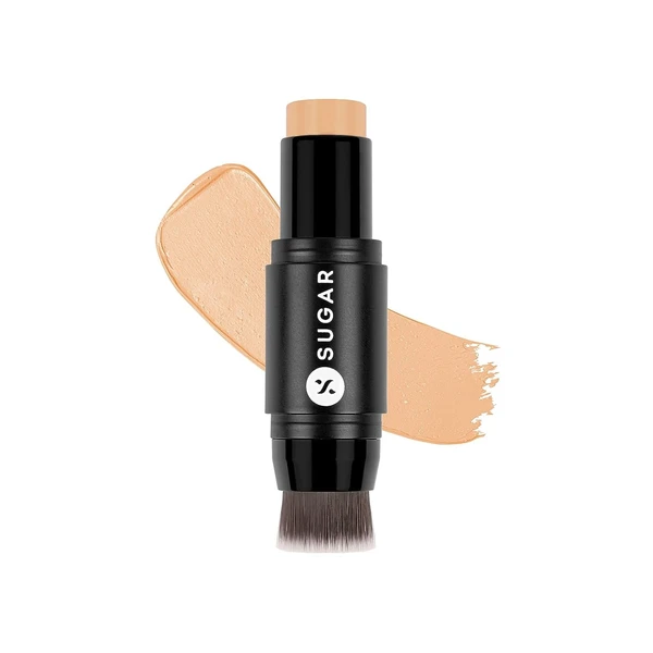 SUGAR Cosmetics Ace Of Face Foundation Stick  - Waterproof, Full Coverage Foundation for Women with Inbuilt Brush | Mini - 7 g - 32 Cortado (Medium, Golden Undertone)