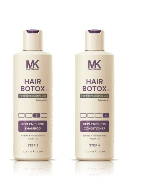 MK Professional Hair Botox Replenishing Shampoo & Conditioner 300ML EACH PACK OF 2