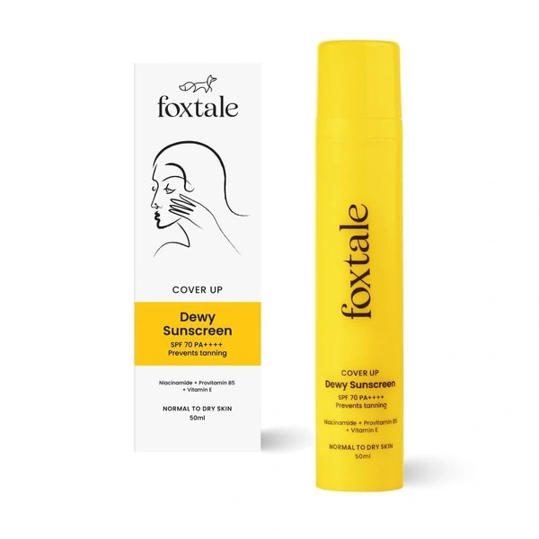 Foxtale FoxTale Niacinamide Dewy Sunscreen For All Skin Type Spf 70 Pa++++ | No White Cast | Non Greasy | Anti-Tan Formula | For Spot Depigmentation | Men & Women | 50 Ml - INDIA