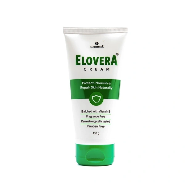 Elovera Moisturising Cream| For Dry Skin | with Aloe Vera & Vitamin E | Protects, Nourishes and Repairs Skin | Paraben Free | Fragrance Free - 150g, INDIA