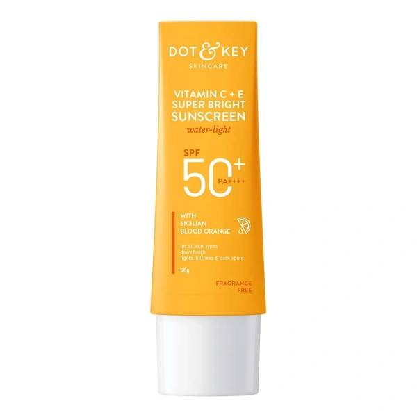 Dot & Key DOT & KEY Vitamin C + E Super Bright Sunscreen Spf 50|Water-Light,UVA/UVB & Blue Light Protection|For Even Toned & Glowing Skin|With Liquid Spf 50+++|No White Cast,|For All Skin Types|50G