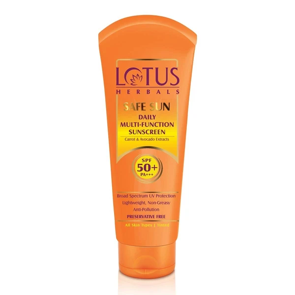 Lotus Herbals Safe Sun Daily Multi-Function Sunscreen Cream Spf 50+ Pa+++, 60g