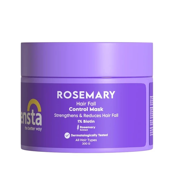 Clensta Rosemary Hair Fall Control Mask With Biotin For Reducing Hair fall, Dandruff, Strengthens Hair & Daily use |All Hair Types | Men & Women | Sulfate & Paraben Free 200 gm