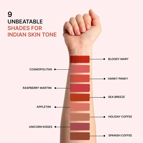 Love Earth Liquid Mousse Lipstick 2.O Matte Finish Combo Kit | Lightweight, Non-Sticky, Non-Drying,Transferproof, Waterproof Lipstick Set | Multicolor Mini Liquid Lipstick - (2Ml X 9) 18Ml