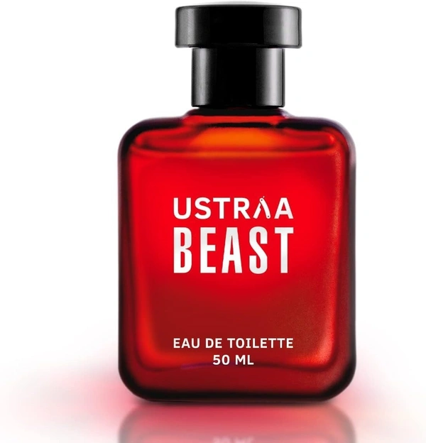 Ustraa Beast EDT Perfume For Men - 50ml - Long-Lasting Masculine Fragrance | Fresh, Citrusy Opening Notes, Woody, Smokey Heart Notes, Leathery Musky Base Notes 