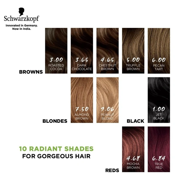 Schwarzkopf Simply Color Permanent Hair Colour, 0% Ammonia & Silicone for Natural Color Results, Dermatologist Tested hair colour with PPD & PTD Free formulation, 142.5ml - 6.84 True Red