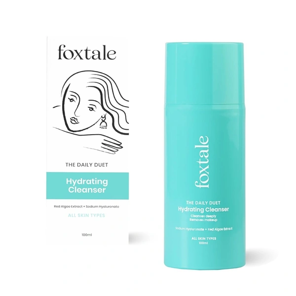 Foxtale Hydrating Face Wash with Hyaluronic Acid, Vitamin B5 for Women, Men | Pore Cleansing | Dirt Control | Makeup Remover | Cleanser For All Skin Types - 100 ml