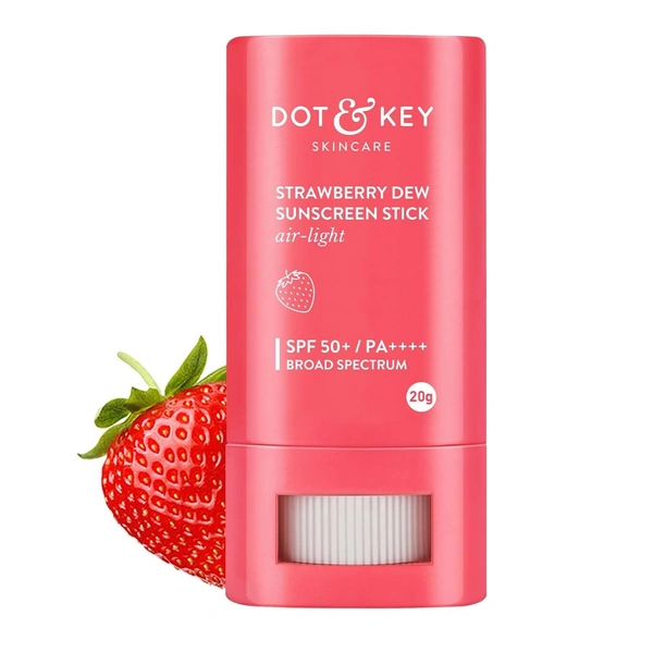 Dot & Key Strawberry Dew Spf 50 Sunscreen Stick On-The-Go Spf 50 Pa+++, Broad Spectrum, Uva/Uvb Rays Protection With Hyaluronic & Ceramide Normal Skin Type For Hydration & Skin Barrier, Mess Free, 20G