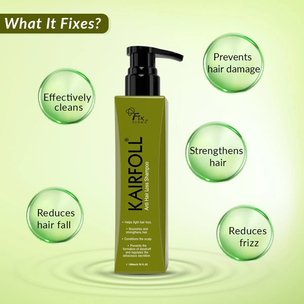 Fixderma Kairfoll Biotin Shampoo for Hair Growth | Hair Shampoo for Women & Men | Shampoo for Hair Fall Control | Anti-Dandruff Shampoo - 200 gm