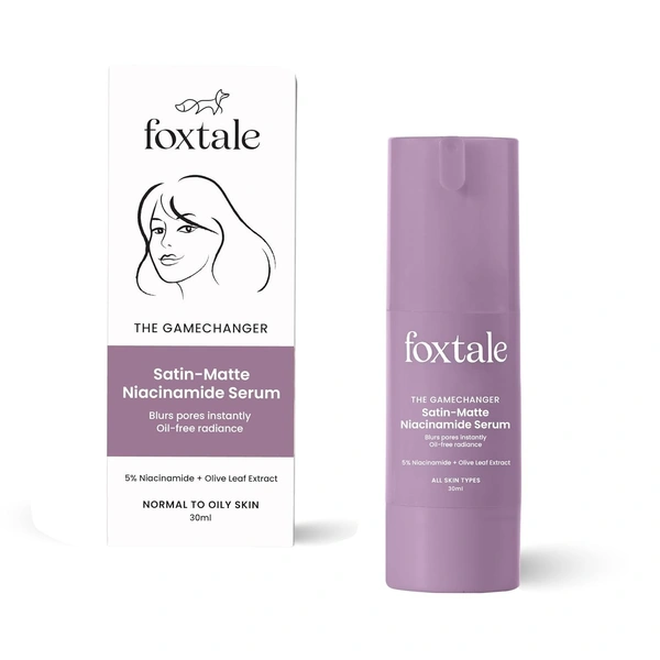 Foxtale 5% Niacinamide Face Serum | Fades Blemishes & Acne Marks | Reduce Dark Spots | Controls Oil and Brightens Skin | Lightweight & Non-sticky | All Skin Types | Men & Women - 30ml - INDIA, DEC'2025