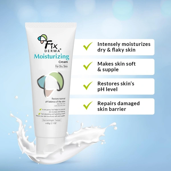 Fixderma Moisturizing cream, Daily Moisturizer for Dry & chapped skin, Provides Hydration and Moisturization, Non-Comedogenic & Non-Greasy formulation, 150g