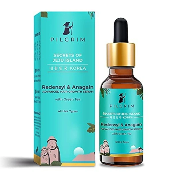 Pilgrim Redensyl 3% + Anagain 4% Advanced Hair Growth Serum (50ml) with Natural Ingredients, Controls Hair Fall, Stimulates Hair Growth, Increase Hair Density | Hair Growth Serum for Men & Women 