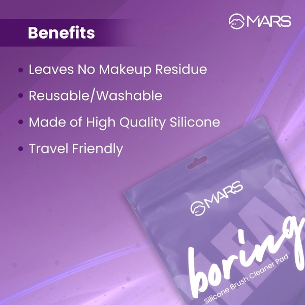 MARS Boring Silicone Makeup Brush Cleaner Pad with Suction Cup | Durable Soft Material | Multi Functional | Light Weight & Portable | Easy to Use
