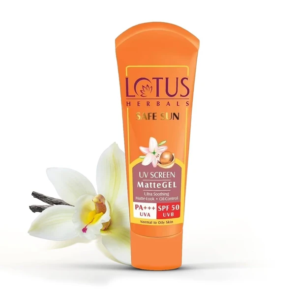 Lotus Herbals Safe Sun Invisible Matte Gel Sunscreen SPF 50 PA+++ , For Men & Women, Non-Greasy, Suitable for Oily Skin - 50g